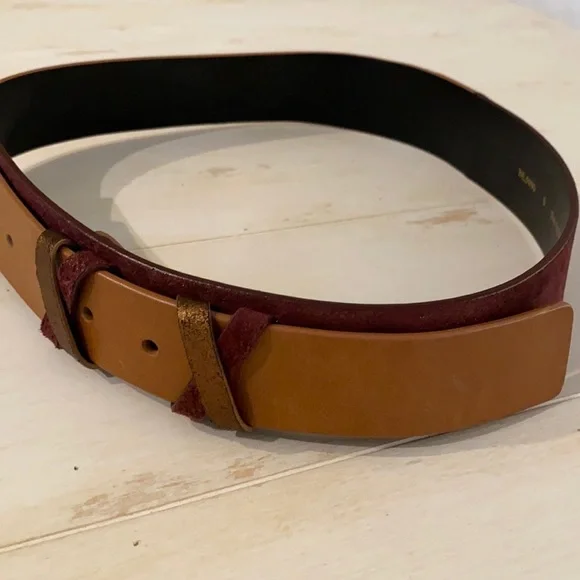 Nanette Lepore Metallic Leather Belt - Picture 1 of 8